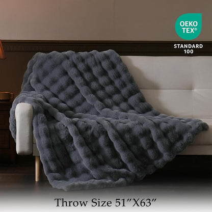 BENVWE Faux Fur Throw Blanket for Couch - Image 2