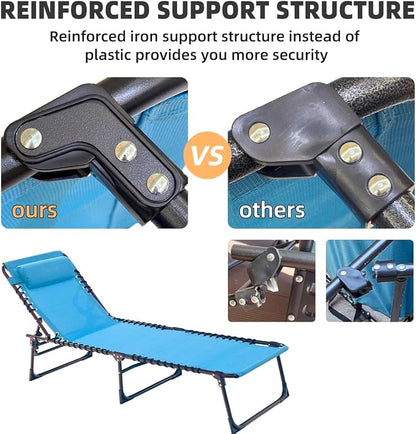 Patio Lounge Chair Folding Chaise Bed - Image 9