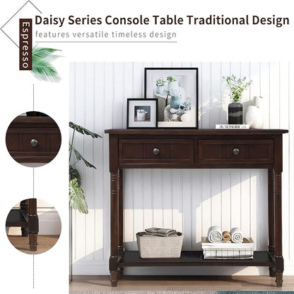 Merax Wood Sofa Table Console Table, Entryway Table Traditional Design - Image 5