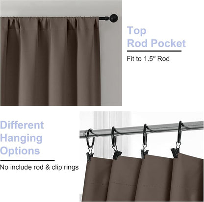 Simplebrand Ava Brown Blackout Curtains - Image 4