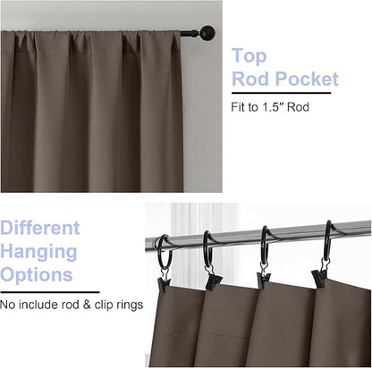 Simplebrand Ava Brown Blackout Curtains - Image 4