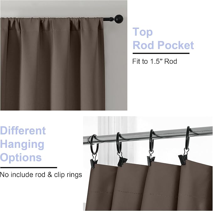 Simplebrand Ava Brown Blackout Curtains - Image 3
