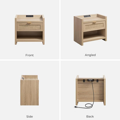 SICOTAS Rattan Nightstands Set of 2 Bedside Table - Image 8