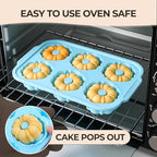 Mini Bundt Cake Pans for Baking, 2Pcs Silicone 6-Cavity Fluted Tube Cake Pan with Metal Reinforced Frame, Nonstick Baking Molds for Cupcake, Brownie, Donuts, Cornbread, Jello