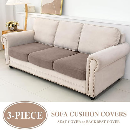 LA MEACK Couch Cushion Covers Seat Cushion Cover Stretch Couch Cover Separate - Image 2