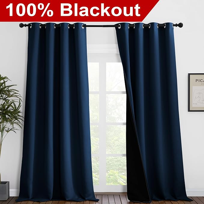 NICETOWN 100% Blackout Blinds, Laundry Room Decor Window Treatment Curtains - Image 2