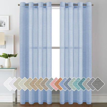 H.VERSAILTEX Linen Curtains Natural Blended Curtain Panels by HVERSAILTEX