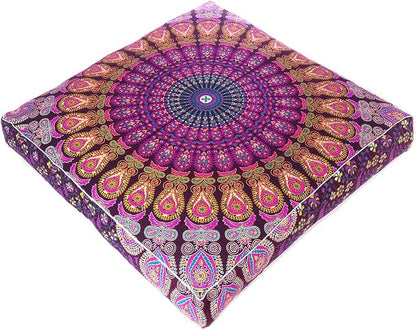 Mandala Floor Pillow Cover Meditation Cushion Seating Throw Hippie Round by EyesofIndia