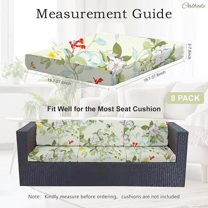 CALBODE 8 Pcs Stretch Sofa Cushion Cover - Image 2