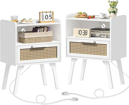Lerliuo Rattan Nightstands Set of 2 by Lerliuo