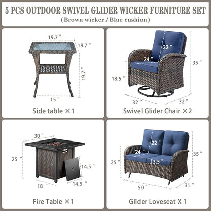 Belord 5 Pieces Patio Furniture Set - Image 2