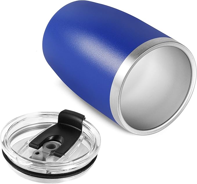 VEGOND Stainless Steel 12 oz Tumblers bulk Vacuum Insulated Double Wall Travel Tumbler with Lid and Straw Reusable Tumbler, Royal Blue 1 Pack