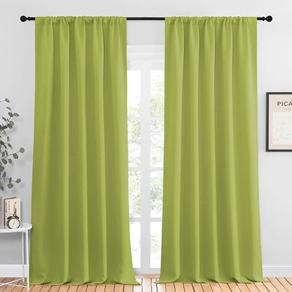 NICETOWN Blackout Curtains for Living Curtains, Fresh Green, 2 Panels, 52 by 95 by NICETOWN