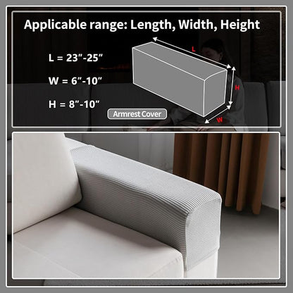 OHSIO Sectional Couch Covers, Wear Resistant Stretch Sofa Covers Washable Soft - Image 2