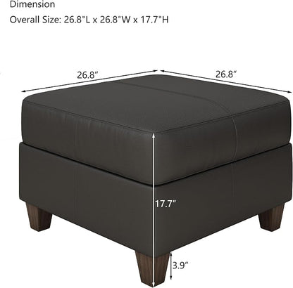 EASE MOOSE Faux Leather Square Ottoman Module - Image 2