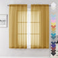 Gold Sheer Curtains 63 Inch Length 2 Panels, Airy Light Filtering Voile Curtain by Lecloud
