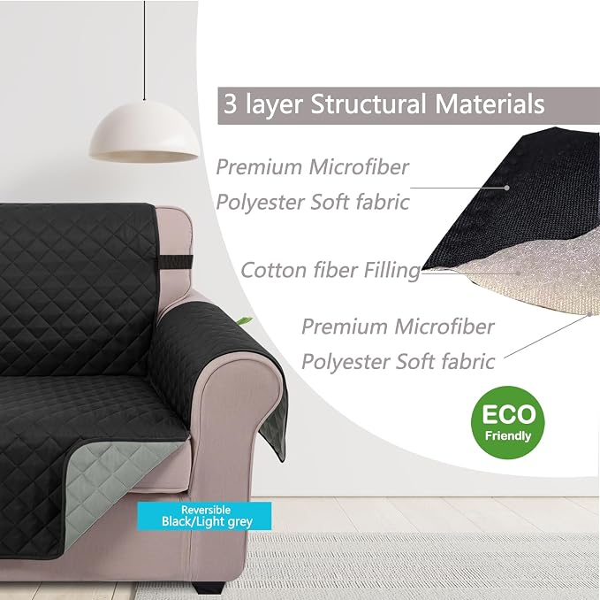U-NICE HOME 4 Seater Sofa Cover 91''Large Couch Cover, Pet Friendly, Elastic - Image 4