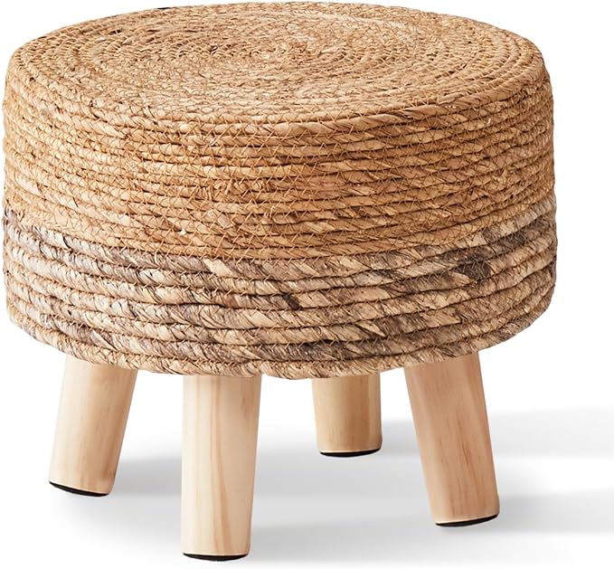 Cpintltr Ottoman Outdoor Sea Grass Stool Poufs Hand Woven Round Foot Stool by CpintltrFruniture