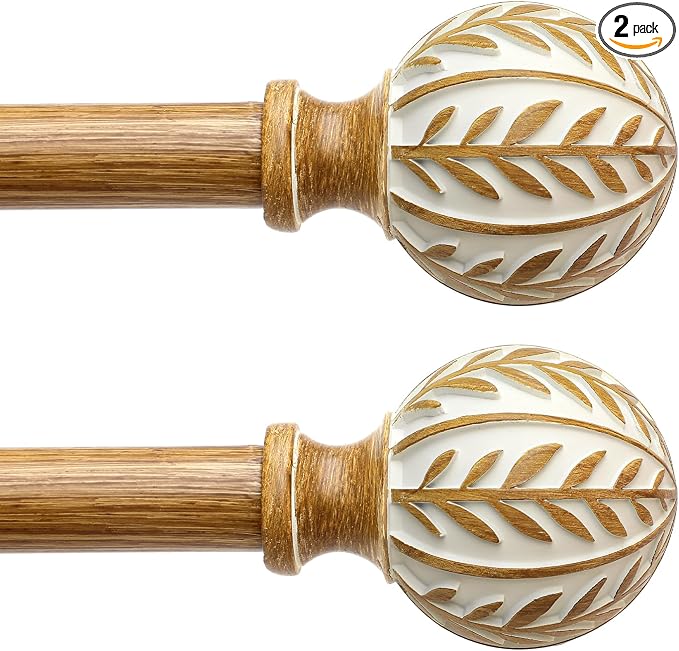 QDWIS 2 Pack Boho Wood Curtain Rods by Unknown