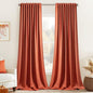 MIULEE Fall Burnt Orange Back Tab Blackout Curtains 52"x102" Length 2 Panel | by MIULEE