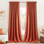 MIULEE Fall Burnt Orange Back Tab Blackout Curtains 52"x108" Length 2 Panel | by MIULEE