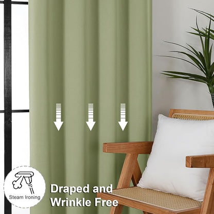 Simplebrand Ava Sage Green Extra Long 10ft Room Daekening Curtains - Image 7