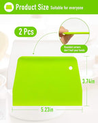 (2PCS) Dough Scraper Bowl Scraper ，Food safe Plastic Dough Cutter， Flexible Plastic Scraper Practical Bench Scraper Multipurpose Food Scrappers for Bread Dough Cake Fondant Icing