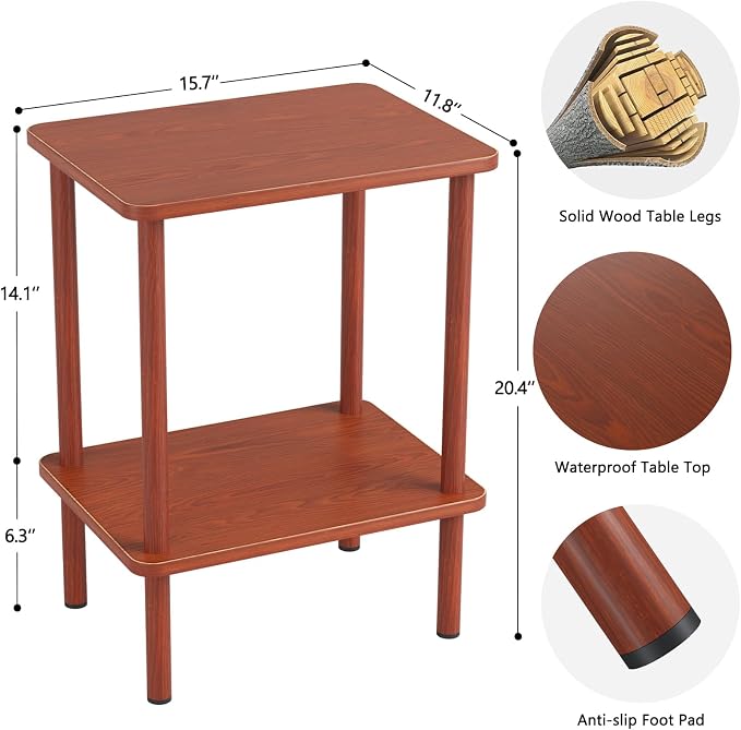 Apicizon 2 Tier End Table Set of 2, Small Side Table - Image 3