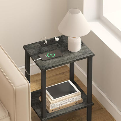 TUTOTAK End Table with Charging Station, Small Side Table with Outlets - Image 9
