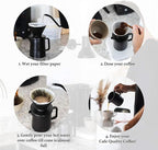SOTECH Pour Over Coffee Maker Set All in 1 Coffee Kits- 304 Stainless Steel Kettle with Thermometer Coffee Grinder Coffee Dripper & Server of Portable Travel Bag For Outdoor Camping
