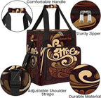 Funny Coffee Coffee Maker Carring Bag Coffee Cafe Travel Carrying Storage Tote Bag Compatible with Keurig K-Mini or K-Mini Plus Portable Single Serve Coffee Brewer Case with Pockets for K-cup Pods