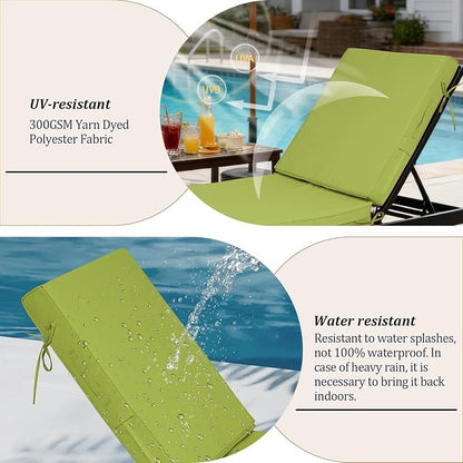 72x21x4in Lounge Cushions for Outdoor Furniture, Outdoor Lounge Chair Cushions - Image 4
