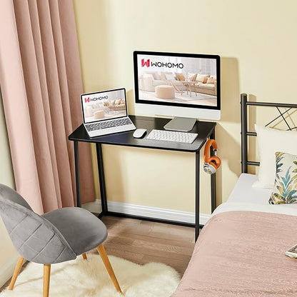 WOHOMO Folding Computer Desk, Small Writing Foldable Desk 31.5", Space-Saving - Image 8