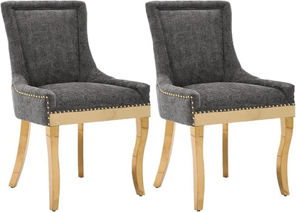 Upholstered Dining Chairs Set of 2, Modern Fabric Side Chairs by MZDOO