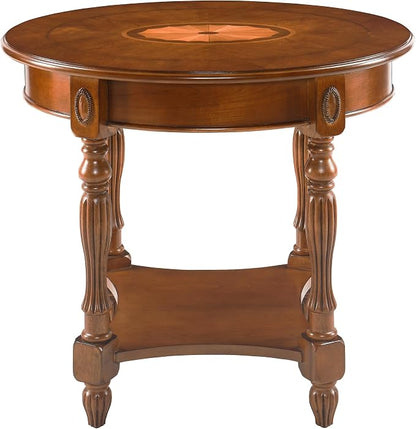 PADMA HOUSE Traditional Wood Oval End Table - Image 6