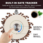 ShanSon Coffee Canister Airtight Coffee Container Stainless Steel Coffee Bean Storage Container with CO2 Release Valve and Scoop Coffee Canister for Beans,Grounds,Sugar,Flour,Tea,Cereal,22OZ,Off-White