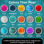 Bulk 20g Light Blue Edible Glitter for Drinks | Premium Edible Glitter for Cakes, Cocktails, Light Blue Cake Decorating Decorations Food Grade, Vegan, Kosher, Halal, Gluten Free - Made in USA