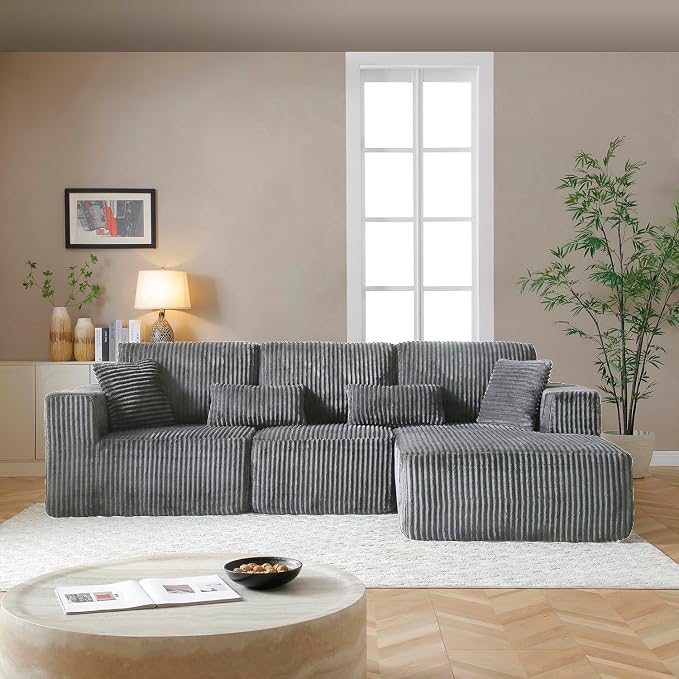 110” Modular Sectional Sofa, Cloud Sectional Couch by HANXIN