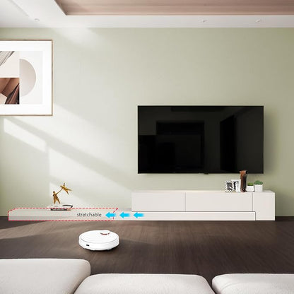 Retractable TV Shelf, Solid Wood Minimalist TV Stand, Mid-Century TV Console - Image 3