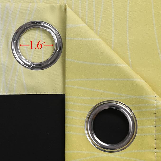 Black and Yellow Ombre Blackout Curtains 84 Inches Long | Room Darkening - Image 7