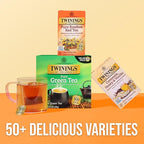Twinings Pure Rooibos Red Herbal Tea Individually Wrapped Bags, 20 Count (Pack of 6), Sweet with Uplifting Aroma, Naturally Caffeine-Free, Enjoy Hot or Iced, 120 Teabags