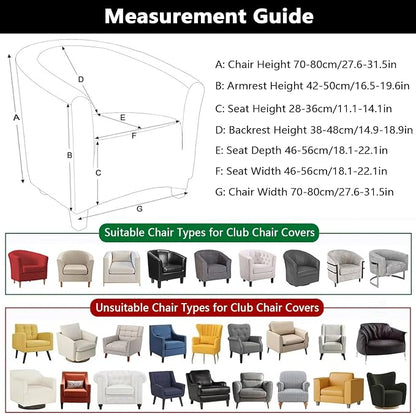 SearchI Club Chair Slipcover Stretch Barrel Chair Covers Printed Tub Chair - Image 4