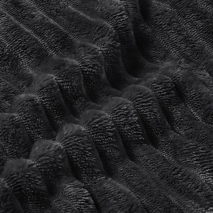BEDELITE 3D Ribbed Jacquard Black Blankets Queen Size - Image 4