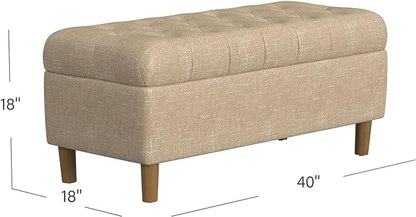Homepop Home Decor | Tufted Ainsley Button Storage Ottoman Bench - Image 3