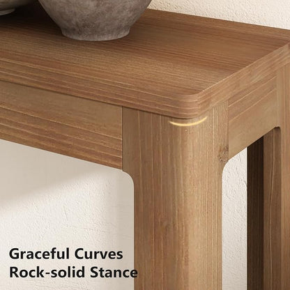 Solid Wood Console Table 63", Farmhouse Sofa Table - Image 4