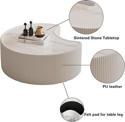 Modern Nesting Coffee Table Set of 2, Creative Moon Coffee and End Table Set - Image 5