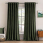 MIULEE Velvet Curtains 52x84 inches 2 Panels Olive Blackout Curtains | Luxury by MIULEE