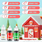 Gel Food Coloring for Cake Decorating - 3 Concentrated Assorted Food Color Edible Christmas Red Green White - Food Grade Dye for Easter Eggs Fondant Cookies Frosting Royal Icing Baking - 40g/Bottle
