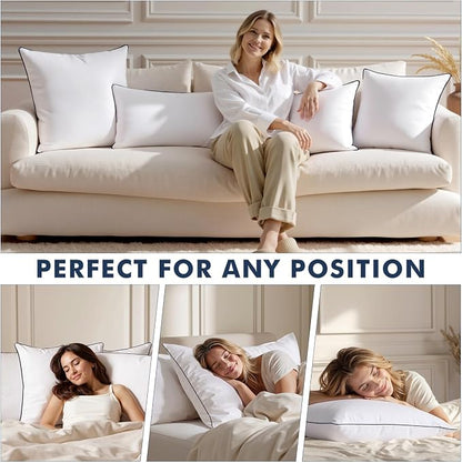 MIULEE Goose Feather Down 18x18 Pillow Insert Set of 2 - Image 3