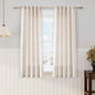 Beige Linen Curtains 63 inches Long by Nanspring